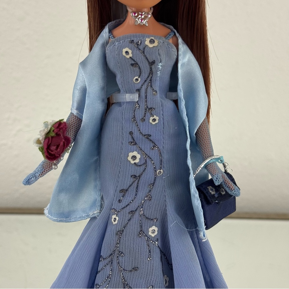 Bratz Doll Light Blue Satin Prom Shawl Scarf Accessory